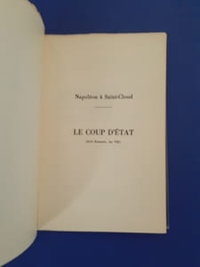 Napoléon à Saint-Cloud Le Coup D'Etat (18-19 Brumaire, An VIII)