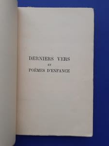Derniers vers et poèmes d'enfance