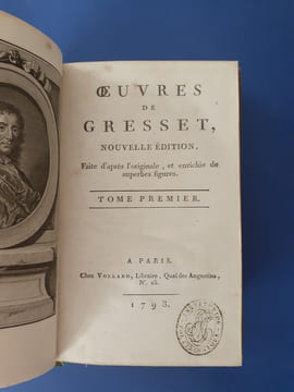 Oeuvres Nouvelle édition faite d'après l'originale et enrichie de superbes figures.
. Gresset