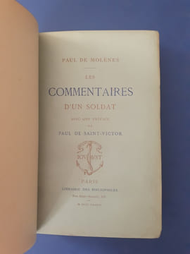 Les commentaires d'un soldat, avec une eau-forte par Armand-Dumaresq 1877
. Molène Paul de
