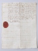 Certificat de baptême pour noble François De clerc De la Deveze en l’église collégiale de Tournon. Certifié par Dorel, Juge d’Instruction à ...