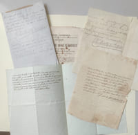1768-1817. Ensemble de 4 L.A.S signées le Marquis et Comte de Montalembert.
On joint:
2 extraits du Moniteur Universel ( N°9 mai et 17 avril 1844)