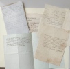 1768-1817. Ensemble de 4 L.A.S sign&eacute;es le Marquis et Comte de Montalembert.
On joint:
2 extraits du Moniteur Universel ( N&deg;9 mai et 17 avril 1844). ...