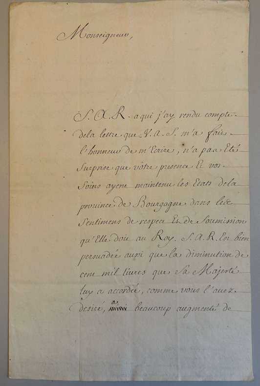 Lettre sign&eacute;e du Marquis d’Argenson, ministre d’&eacute;tat. Marquis d'Argenson