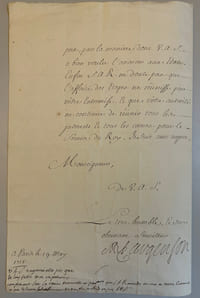 Lettre signée du Marquis d’Argenson, ministre d’état