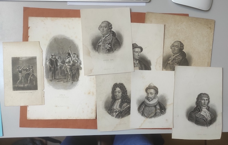 8 Gravures Portraits du XIXème. 