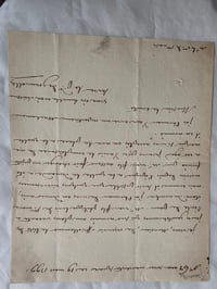 L.A.S de Monsieur le Président de Granvelle à Monsieur le Comte de Sainte Marie.
Lettre relative à Louis Philippe de Saint Marie nommé dans une école.
1pp. in-4 papier

