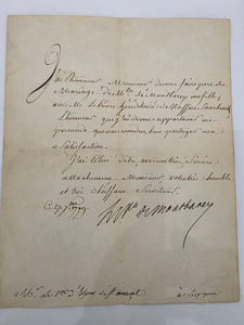 Prince de MONTBAREY Ministre de la guerre de Louis XVI