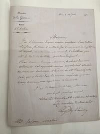 L.A.S par le conservateur du musée d'artillerie le 20 juin 1857