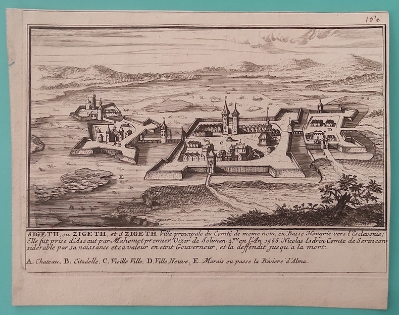 Gravure de Sigeth ou Zigeth et Szigeth, ville principale du Comt&eacute; de m&ecirc;me nom, en Basse Hongrie, vers l’Esclavonie; elle fut prise d’assaut par ...