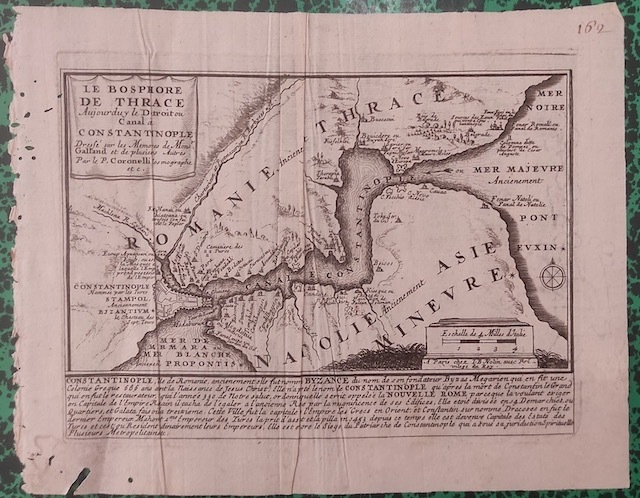 Carte du Bosphore de Thrace, aujourd’hui le Detroit ou Canal à Constantinople, dressé sur les mémoires de Monsieur Galland et de plusieurs ...