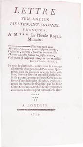 Lettre d'un ancien Lieutenant-Colonel français, à M*** sur l'École Royale Militaire.