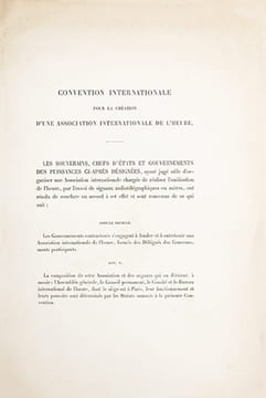 Convention internationale pour la création d'une association internationale de l'heure.. ASSOCIATION INTERNATIONALE DE L'HEURE