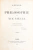 Philosophie du XIXe si&egrave;cle. &Eacute;tude encyclop&eacute;dique sur le monde et l'humanit&eacute;. (ENVOI DE l'AUTEUR).. GUEPIN (Dr Ange)