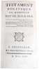 Testament politique du maréchal de Belle-Isle (publié par F.-A. Chevrier).. BELLE-ISLE (Maréchal, Charles Louis Auguste Fouquet, duc de), CHEVRIER ...