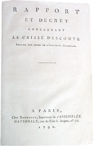 Rapport et décret concernant la Caisse d'Escompte.