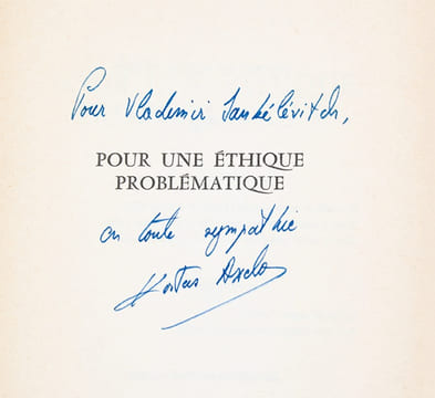 Pour une éthique problématique. (ENVOI AUTOGRAPHE SIGNE A VLADIMIR JANKELEVITCH).. AXELOS (Kostas)