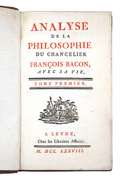 Analyse de la Philosophie du Chancelier François Bacon, avec vie.. [DELEYRE (Alexandre)]