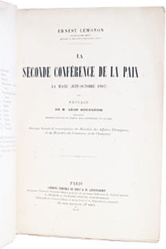 Seconde conférence de la Paix. La Haye (juin-octobre 1907). Préface de M. Léon Bourgeois.. LEMONON (Ernest)