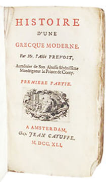 Histoire d'une Grecque moderne.. PREVOST (Antoine François) dit l'abbé Prévost