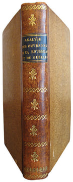 1- Analyse des ouvrages de J.J. Rousseau de Genève, et de M. Court de Gebelin, Auteur du 'Monde Primitif' ; Par un solitaire. Genève, Barthélemy ...