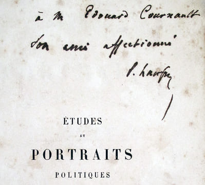 Etudes et portraits politiques. (ENVOI AUTOGRAPHE DE L'AUTEUR). LANFREY (Pierre)