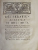 Délibération de la ville de Mondidier [sic pour Montdidier] pour supplier sa Majesté qu'elle veuille bien accorder à la province de Picardie, les ...