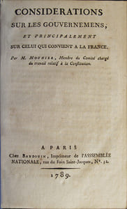 Considérations sur les gouvernemens [i.e. Considérations sur les gouvernements], et principalement sur celui qui convient à la France.