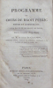 Programme du cours de droit public positif et administratif, à la faculté de droit de Paris, pour l'année 1819-1820.. GERANDO (Baron Joseph Marie de) ...