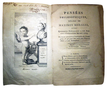 Pensées philosophiques, mêlées de maximes morales, avec quelques réflexions à un ami sur l'éducation de son fils; Ouvrage consacré à l'instruction des Jeunes gens, et qui peut être utile aux Pères et Mères et aux Instituteurs.
