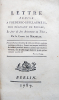 Lettre remise à Frédéric-Guillaume II, Roi régnant de Prusse, le jour de son avènement au Trône.. MIRABEAU (Honoré Gabriel Riqueti, comte de)