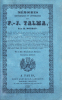 Mémoires historiques et littéraires sur F.-J. Talma. Troisième édition.. TALMA (François-Joseph), MOREAU (Charles François Jean Baptiste)