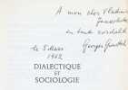 Dialectique et sociologie. (ENVOI AUTOGRAPHE SIGNE A VLADIMIR JANKELEVITCH).. GURVITCH (Georges)