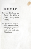 Récit Fait au Parlement de Paris, les Pairs y séants, le 29 avril 1788; Au sujet des vérifications Ministérielles, entreprises pour accroître la masse ...