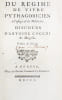 Du r&eacute;gime de vivre pythagoricien &agrave; l'usage de la m&eacute;decine (...). Traduit de l'italien [par de Bentivoglio.. COCCHI (Antonio)