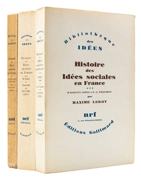 Histoire des idées sociales en France (ENVOI DE l'AUTEUR).. LEROY (Maxime)