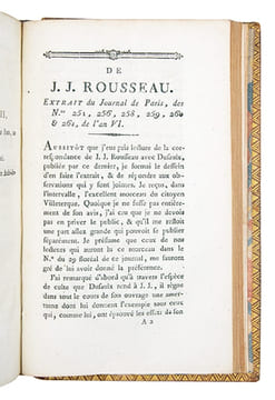 1- DUSAULX (Jean). De mes rapports avec J.J. Rousseau, et de notre correspondance, suivie d'une notice très importante. Paris, Imprimerie de Didot ...