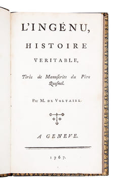 L'ingénu, Histoire véritable, Tirée de Manuscrits du Père Quesnel.. VOLTAIRE