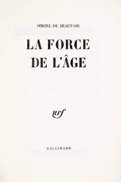La force de l'âge.. BEAUVOIR (Simone de)