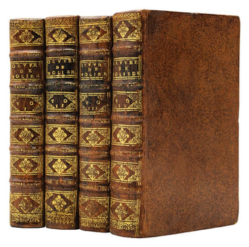 Les Oeuvres. Nouvelle édition. Corrigée, & augmentée des oeuvres Posthumes, & de tres belles Figures à châque Comedie, &c.. MOLIERE (Jean-Baptiste ...