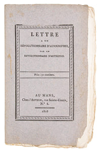 Lettre à un révolutionnaire daujourdhui [Chateaubriand], par un révolutionnaire dautrefois.