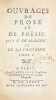 Ouvrages de prose et de poésie. Des Srs de Maucroy et de La Fontaine. Tome I - Traduction des Philippiques de Démosthène, d'une des verrines de ...
