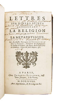 Lettres sur divers sujets concernant la religion et la métaphysique.. FENELON (François de Salignac de La Mothe)