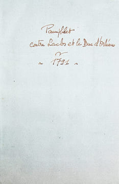A toi-même, Laclos.. LACLOS (Pierre Choderlos de) - Pamphlet sur