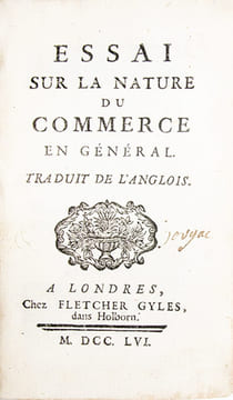 Essai sur la nature du commerce en général. Traduit de l'anglois.. [CANTILLON (Richard)]