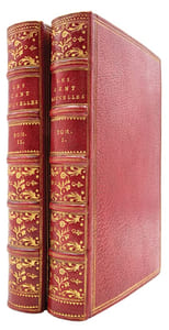 Les cent nouvelles nouvelles. Suivent les cent nouvelles contenant les Cent Histoires Nouveaux, Qui sont moult plaisans a raconter, En toutes bonnes Compagnies; Par maniere de joyeuseté. Avec d'excellentes Figures en Taille-douce, Gravées sur les desseins du fameux Mr. Romain de Hooge.