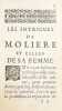Histoire des intrigues amoureuses de Molière et celles de sa femme.. [MOLIERE (Jean-Baptiste Poquelin, dit)] - [BOUDIN (Madame)]