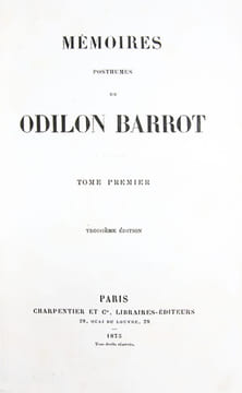 Mémoires posthumes.. BARROT (Odilon)
