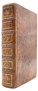 1- VOLTAIRE. Zadig ou la destinée. Histoire Orientale. S.l. [i.e. Paris, Prault et Nancy, Leseure], 1748. (1) f. de titre. (4) f. paginés iii-ix pour "Épître dédicatoire à la Sultane Shéraa" et Approbation (au verso de la p. ix), (1) f. de table et errata, 195 pages. [Précédé de:]2- DIDEROT (Denis). Pensées philosophiques. La Haye, Aux dépens de la Compagnie [i.e. Paris, Laurent Durand], 1746. (2), 136 p., (12) p. de table, planche frontispice gravée.