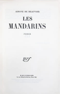 Les Mandarins. (EDITION ORIGINALE SUR GRAND PAPIER). BEAUVOIR (Simone de)